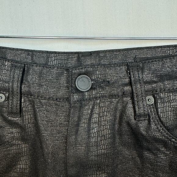 Blank NYC Black Snake Skin Cotton Mini Skirt Size 27 - Picture 2 of 11